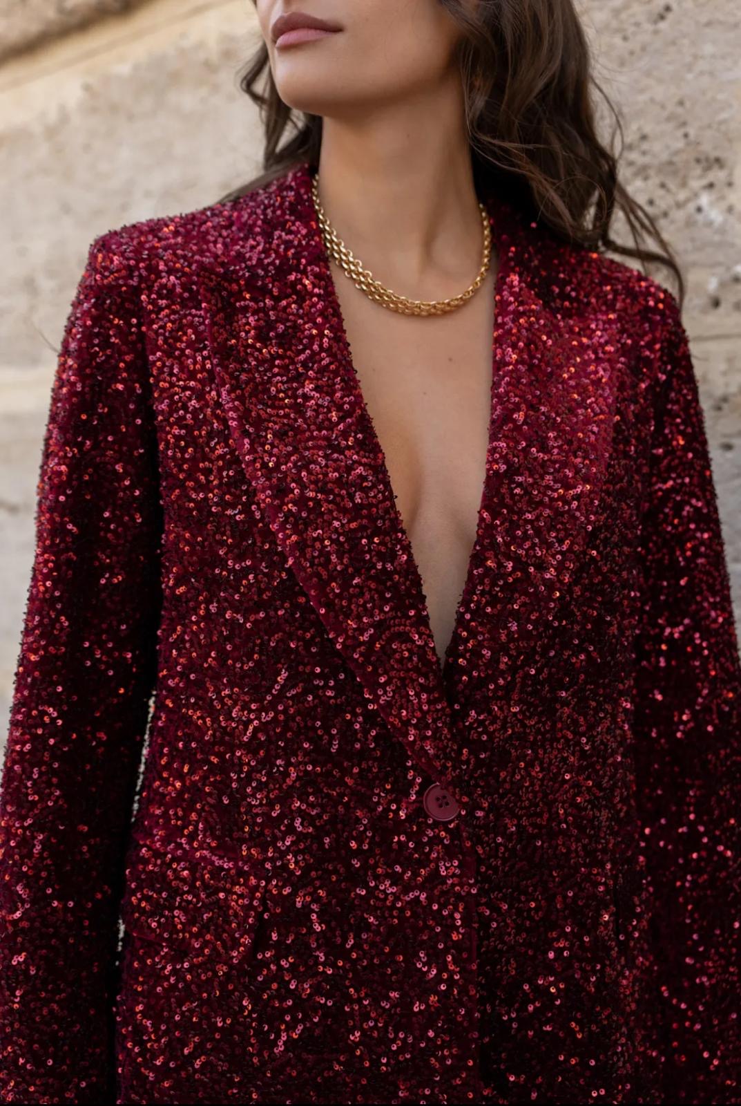 Veste blazer à sequins