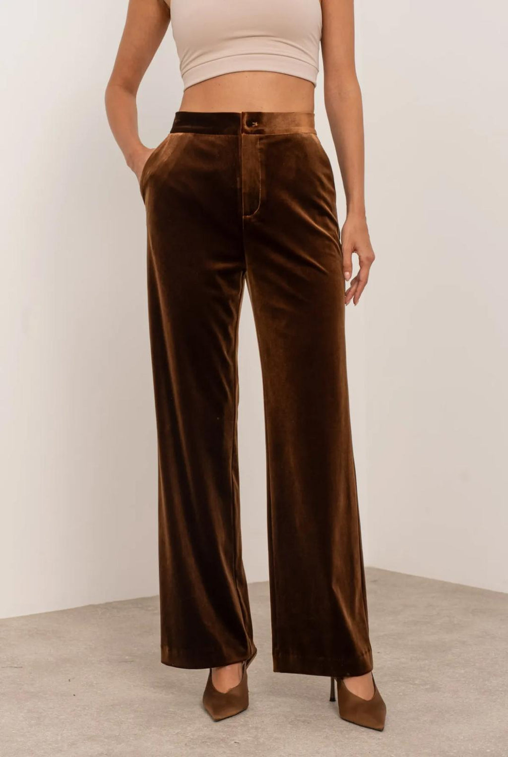 Pantalon Velours Brun Nuit