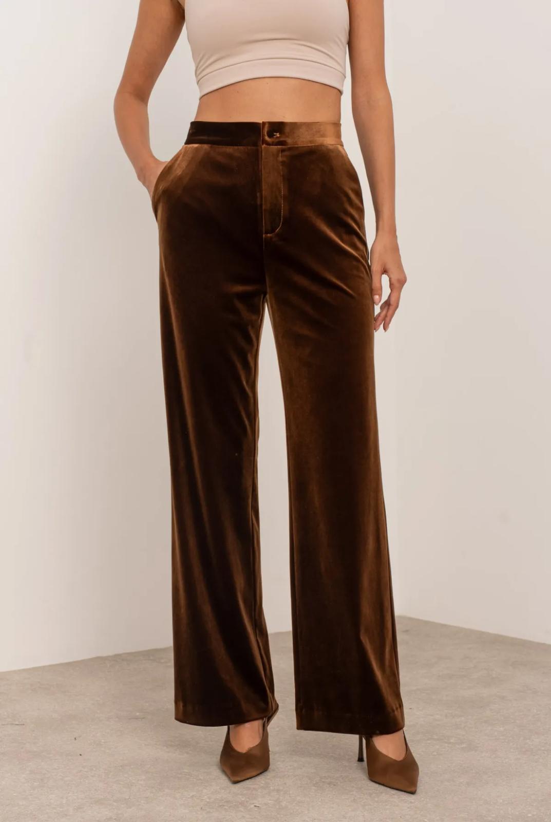 Pantalon Velours Brun Nuit