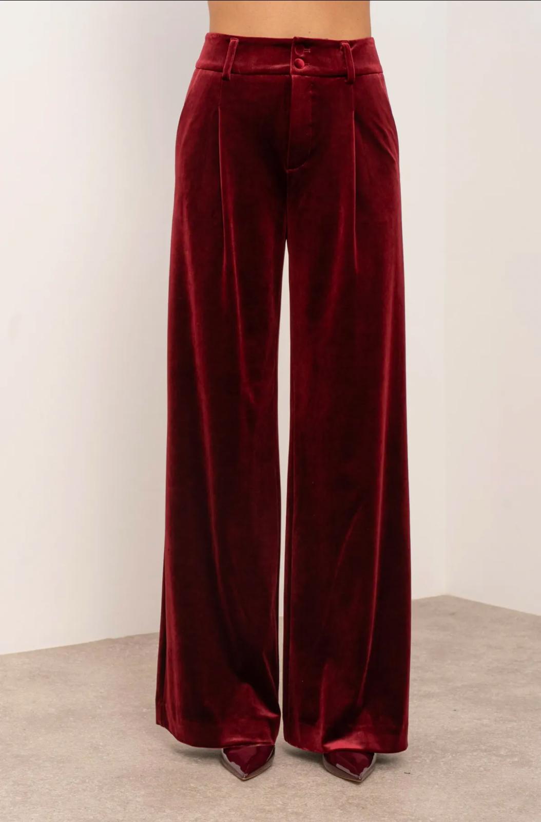 Pantalon Velours Bordeaux Élégance
