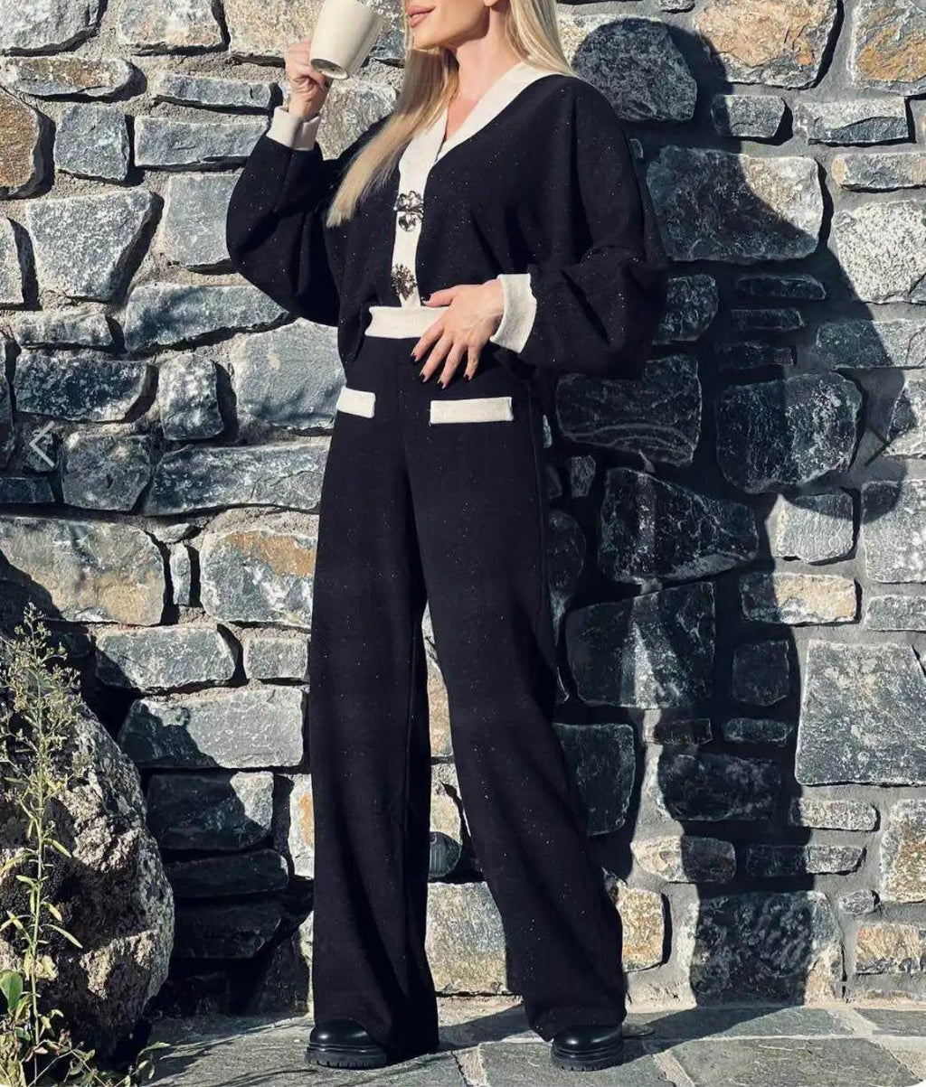 ENSEMBLE MAILLE ÉLÉGANT À STRASS