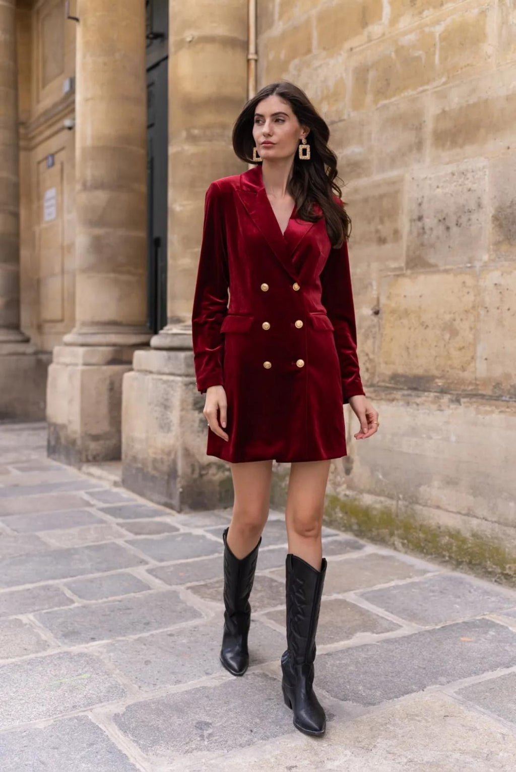 Robe blazer en velours
