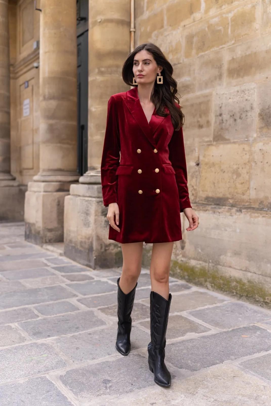 Robe blazer en velours